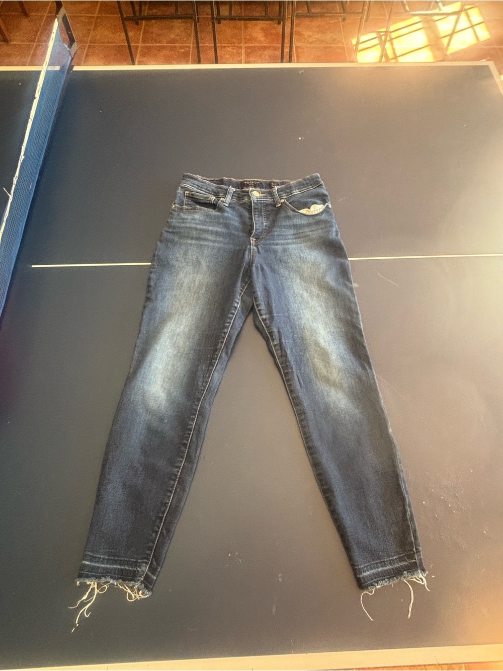 Lucky Brand Faded Dark Blue Cropped Slim Jeans